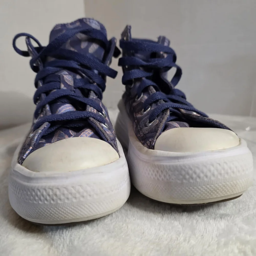 Converse Chuck Taylor Move Hi‎ Canvas Purple Kids Platform Casual Size 12